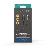 VIVANCO LONGLIFE DATA CABLE 4.0 TYPE C TO TYPE C 1m 240W black - Image 2