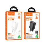 HOCO TRAVEL CHARGER N60 PD QC 20W + DATA CABLE TYPE C to LIGHTNING white - Image 2
