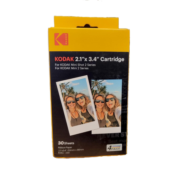 KODAK PAPER & CARTIDGE 4PASS FOR MINI SHOT 2 RETRO 2.1' X 3.4' (30pcs pack) KODAK PAPER & CARTIDGE 4PASS FOR MINI SHOT 2 RETRO 2.1' X 3.4' (30pcs pack) - Image 1