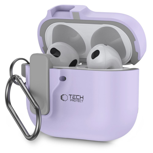 TECH-PROTECT SLIM HOOK CASE FOR CASE APPLE AIRPODS 4 lavender TECH-PROTECT SLIM HOOK CASE FOR CASE APPLE AIRPODS 4 lavender - Image 1
