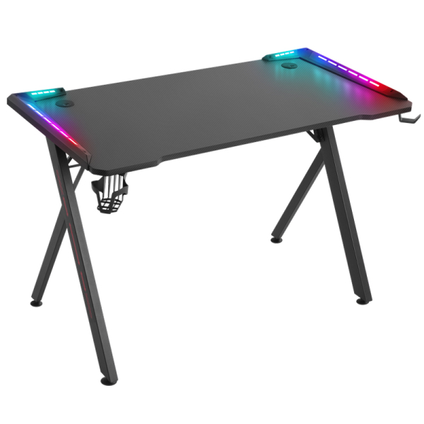 DEFENDER GAMING DESK TABLE RGB GAMER black DEFENDER GAMING DESK TABLE RGB GAMER black - Image 1