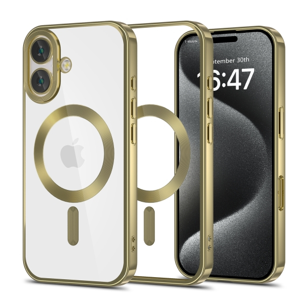 TECH-PROTECT MAGFLEX CASE IPHONE 16 satin gold backcover TECH-PROTECT MAGFLEX CASE IPHONE 16 satin gold backcover - Image 1