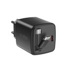 SBS TRAVEL CHARGER 45W GaN WITH INTERGRATED RETRACTABLE CABLE black