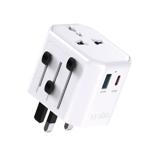 SBS UNIVERSAL ADAPTER 2500W EUROPE/USA/ASIA/AFRICA PLUGS USB/TYPE C PORTS SBS UNIVERSAL ADAPTER 2500W EUROPE/USA/ASIA/AFRICA PLUGS USB/TYPE C PORTS - Image 1