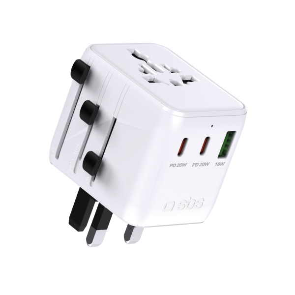 SBS UNIVERSAL ADAPTER 2500W EUROPE/USA/ASIA/AFRICA PLUGS USB/ 2X TYPE C PORTS SBS UNIVERSAL ADAPTER 2500W EUROPE/USA/ASIA/AFRICA PLUGS USB/ 2X TYPE C PORTS - Image 1