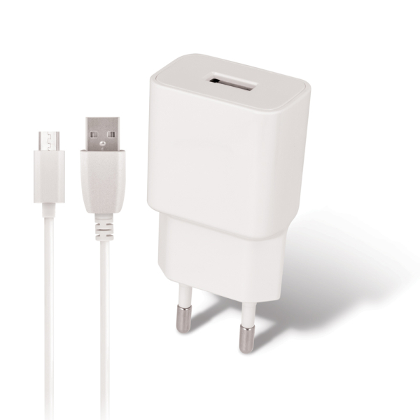 MAXLIFE TRAVEL FAST CHARGER 2.1A + MICRO USB DATA CABLE white MAXLIFE TRAVEL FAST CHARGER 2.1A + MICRO USB DATA CABLE white - Image 1