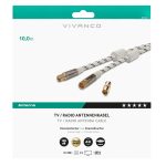 VIVANCO ANTENNA CABLE HQ 120dB NYLON GOLD-PLATED CONNECTORS 10m white - Image 2