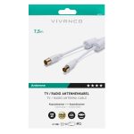 VIVANCO ANTENNA CABLE 100dB FERRITE 7.5m white - Image 2