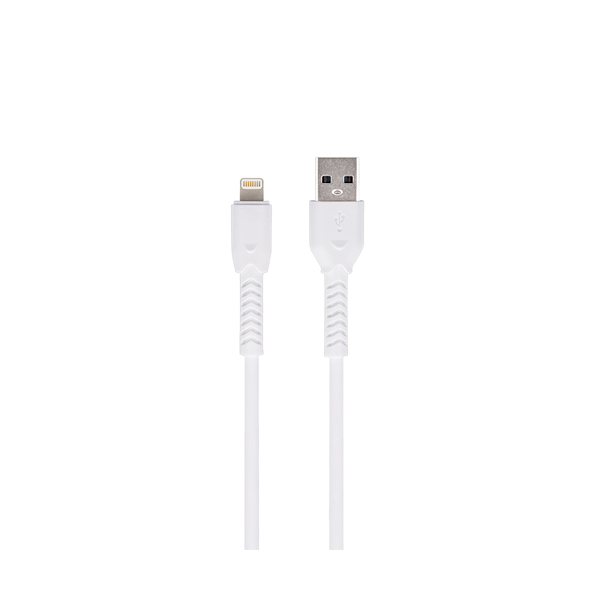 MAXLIFE USB TO LIGHTNING DATA CABLE 1m 3A white MAXLIFE USB TO LIGHTNING DATA CABLE 1m 3A white - Image 1