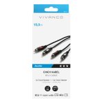 VIVANCO AUDIO CONNECTION CABLE 2x RCA to 2x RCA 15m black - Image 2
