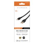 VIVANCO DATA CABLE USB 2.0 TO MINI USB 1.8m black - Image 2