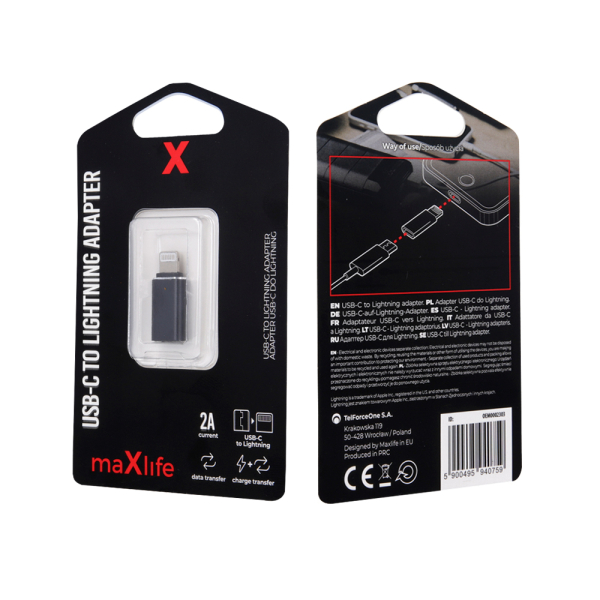 MAXLIFE ADAPTER TYPE C to LIGHTNING MAXLIFE ADAPTER TYPE C to LIGHTNING - Image 1