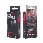 MAXLIFE FAST REINFORCED LIGHTNING DATA CABLE 1m 2A black - Image 2