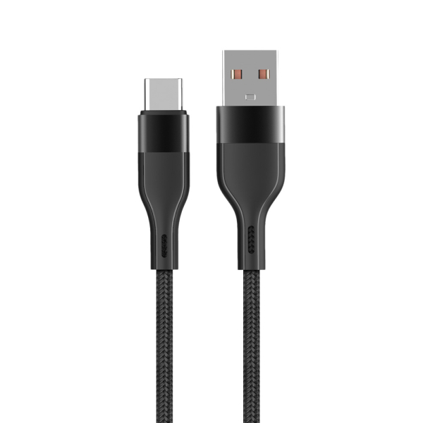 MAXLIFE USB TO TYPE C DATA CABLE 3A 1m black MAXLIFE USB TO TYPE C DATA CABLE 3A 1m black - Image 1