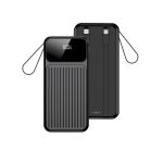 MAXLIFE POWERBANK UNIVERSAL 10000 mAh PD QC 22.5W built in cables BLACK