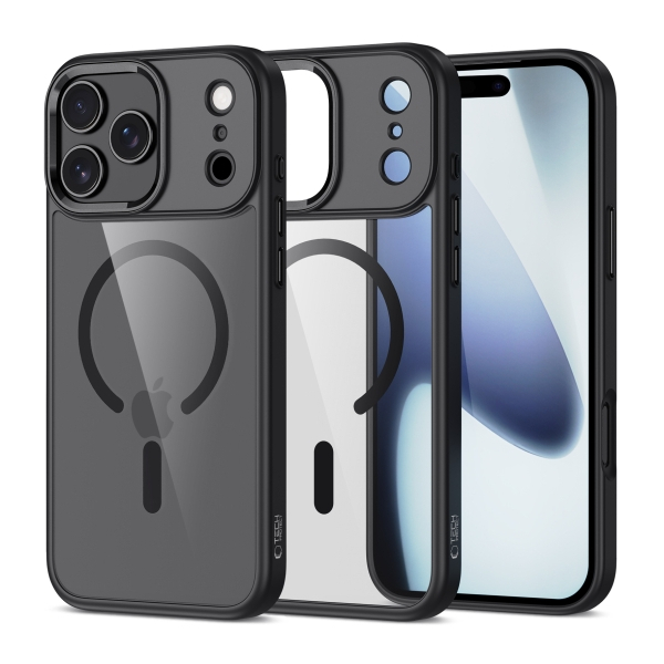 TECH-PROTECT MAGMAT MAGSAFE CASE IPHONE 17 PRO black / clear backcover TECH-PROTECT MAGMAT MAGSAFE CASE IPHONE 17 PRO black / clear backcover - Image 1