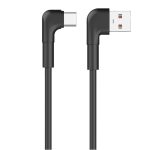 MAXLIFE USB TO TYPE C ANGLE DATA CABLE 1m 3A black