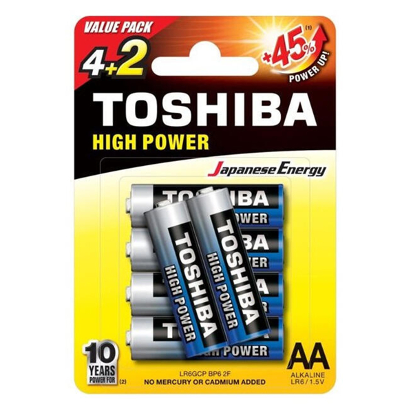 ΑΛΚΑΛΙΚΕΣ ΜΠΑΤΑΡΙΕΣ AA TOSHIBA LR6GCP BP-6 2F 1.5V 6τεμ. ΑΛΚΑΛΙΚΕΣ ΜΠΑΤΑΡΙΕΣ AA TOSHIBA LR6GCP BP-6 2F 1.5V 6τεμ. - Image 1
