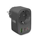 SBS MULTIPLUG WALL CHARGER USB and 2xUSB-C PD 30W Black
