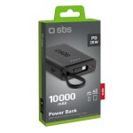 SBS POWERBANK 10000 mAh PD 20W WITH INTEGRATED CABLE TYPE C black - Image 2