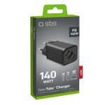 SBS TRAVEL CHARGER PD 140W GaN 3X PORTS black - Image 2
