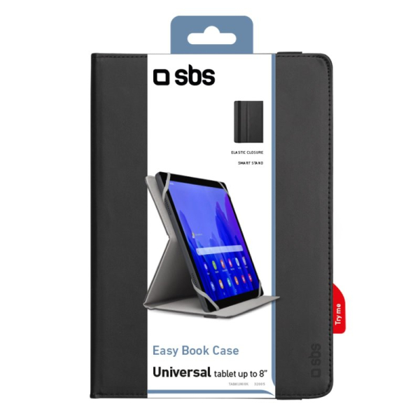 SBS TABLET UNIVERSAL BOOK CASE up to 8' black SBS TABLET UNIVERSAL BOOK CASE up to 8' black - Image 1