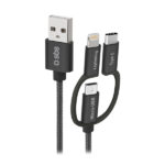 SBS DATA CABLE MFI 3 ΙΝ 1 TYPE C / MICRO USB / LIGHTNING 1.2m black