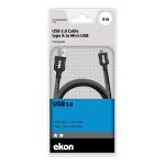 EKON by SBS DATA CABLE USB TO MINI USB 3m black - Image 2