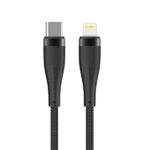 MAXLIFE TYPE C TO TYPE C NYLON DATA CABLE 60W 1m black