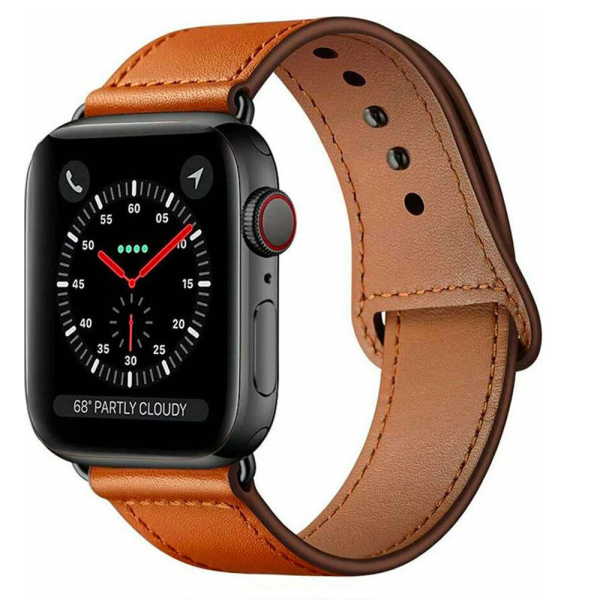 TECH-PROTECT REPLACMENT BAND LEATHERFIT FOR APPLE WATCH 4 / 5 / 6 / 7 / SE (42 / 44 / 45 MM) brown TECH-PROTECT REPLACMENT BAND LEATHERFIT FOR APPLE WATCH 4 / 5 / 6 / 7 / SE (42 / 44 / 45 MM) brown - Image 1