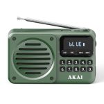 AKAI ΜΙΝΙ ΨΗΦΙΑΚΟ ΡΑΔΙΟΦΩΝΟ ΡΕΤΡΟ Β/Τ, TF, USB, REC 2,5W ΠΡΑΣΙΝΟ