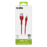 SBS DATA CABLE TYPE C 1.5m red - Image 2