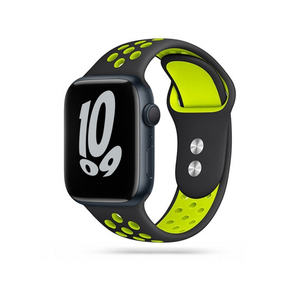 TECH-PROTECT REPLACMENT BAND SOFTBAND FOR APPLE WATCH 4 / 5 / 6 / 7 / SE (42 / 44 / 45 MM) blacklime TECH-PROTECT REPLACMENT BAND SOFTBAND FOR APPLE WATCH 4 / 5 / 6 / 7 / SE (42 / 44 / 45 MM) blacklime - Image 1